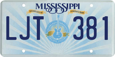 MS license plate LJT381