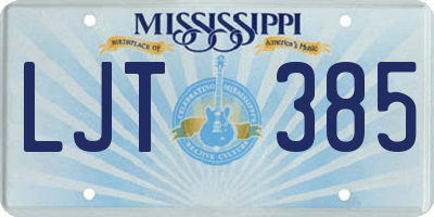 MS license plate LJT385