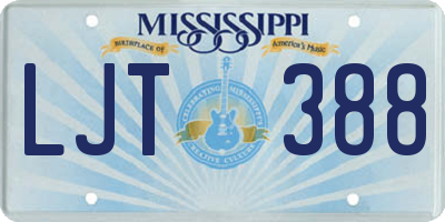 MS license plate LJT388