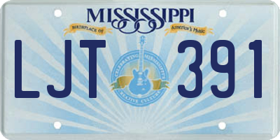 MS license plate LJT391