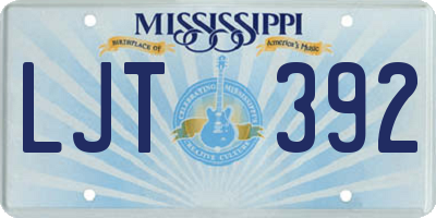 MS license plate LJT392
