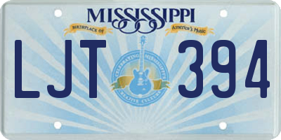 MS license plate LJT394