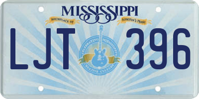 MS license plate LJT396