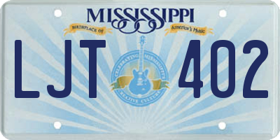 MS license plate LJT402