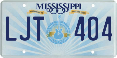 MS license plate LJT404