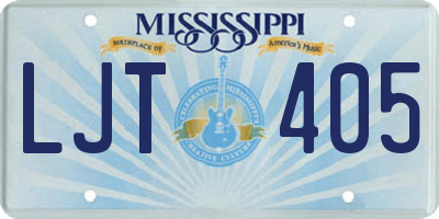 MS license plate LJT405