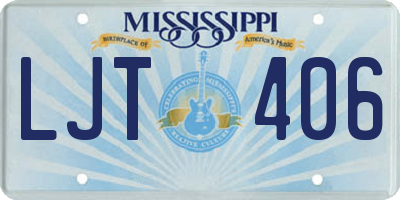MS license plate LJT406