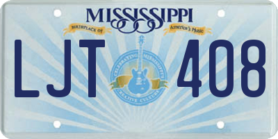 MS license plate LJT408