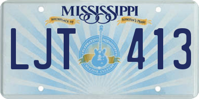 MS license plate LJT413