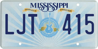 MS license plate LJT415