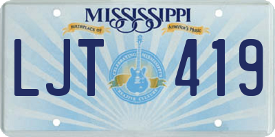 MS license plate LJT419