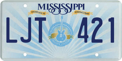 MS license plate LJT421
