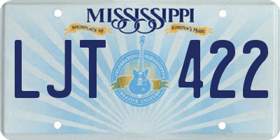 MS license plate LJT422