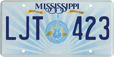MS license plate LJT423