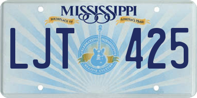 MS license plate LJT425