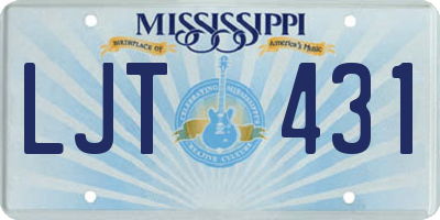 MS license plate LJT431