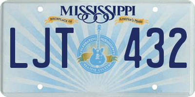MS license plate LJT432