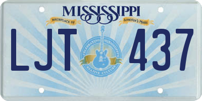 MS license plate LJT437