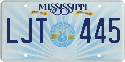 MS license plate LJT445