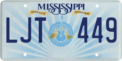 MS license plate LJT449