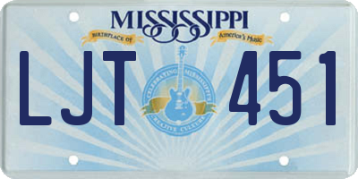 MS license plate LJT451