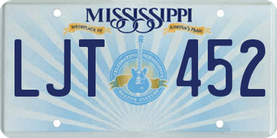 MS license plate LJT452