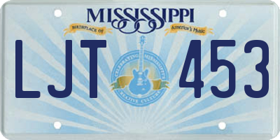 MS license plate LJT453