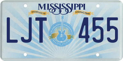 MS license plate LJT455