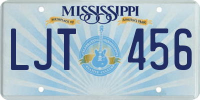 MS license plate LJT456