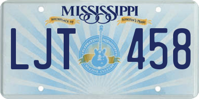MS license plate LJT458