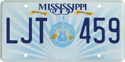 MS license plate LJT459