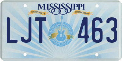 MS license plate LJT463