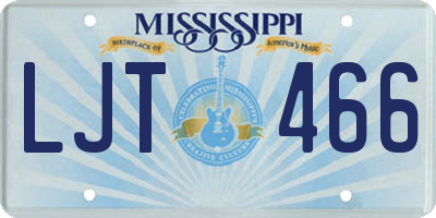 MS license plate LJT466