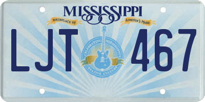 MS license plate LJT467