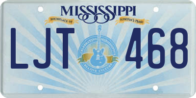 MS license plate LJT468