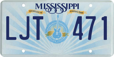 MS license plate LJT471