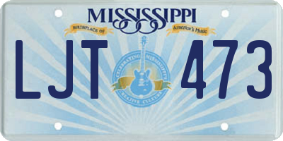 MS license plate LJT473