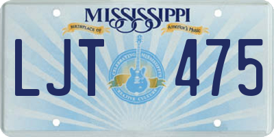 MS license plate LJT475