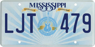 MS license plate LJT479