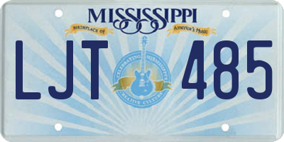 MS license plate LJT485