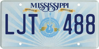 MS license plate LJT488