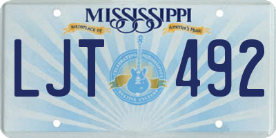 MS license plate LJT492