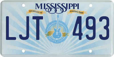 MS license plate LJT493