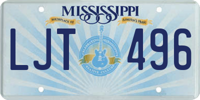 MS license plate LJT496