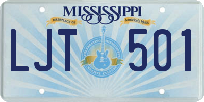 MS license plate LJT501