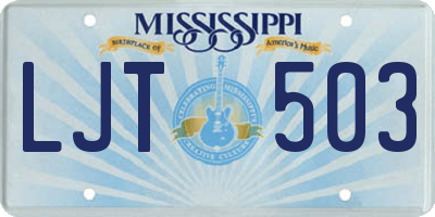 MS license plate LJT503