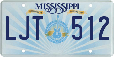 MS license plate LJT512