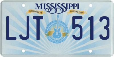 MS license plate LJT513