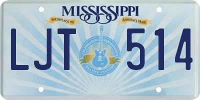 MS license plate LJT514