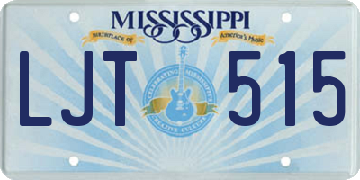 MS license plate LJT515